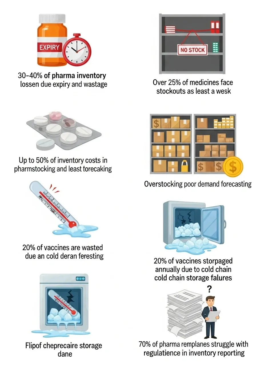Inventory Challenges Faced by Pharma Companies stats by Penieltech.webp