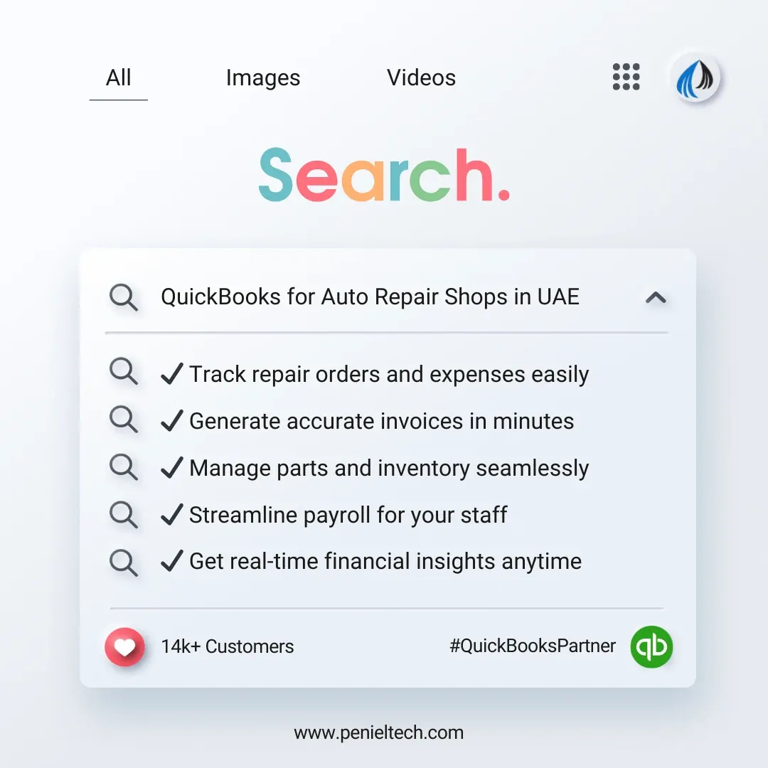 QuickBooks for Auto Repair Shops in UAE -Penieltech
