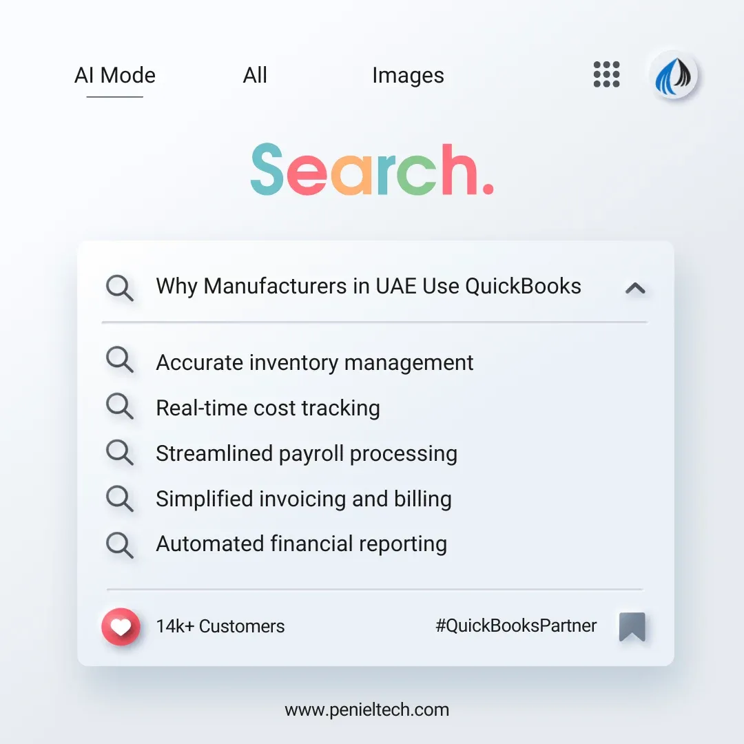 QuickBooks for Manufacturing - United Arab Emirates - Penieltech