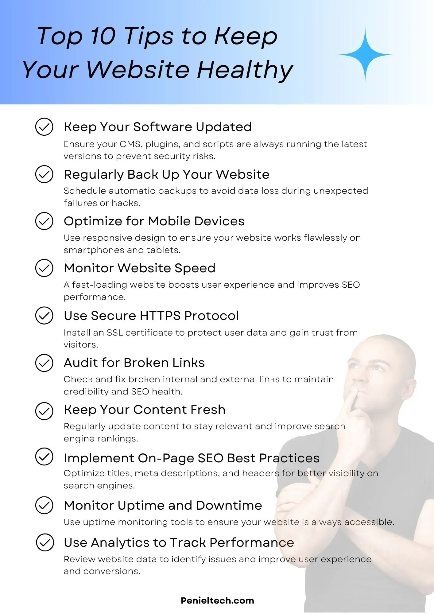 Top 10 Tips to Keep Your Website Healthy - Penieltech