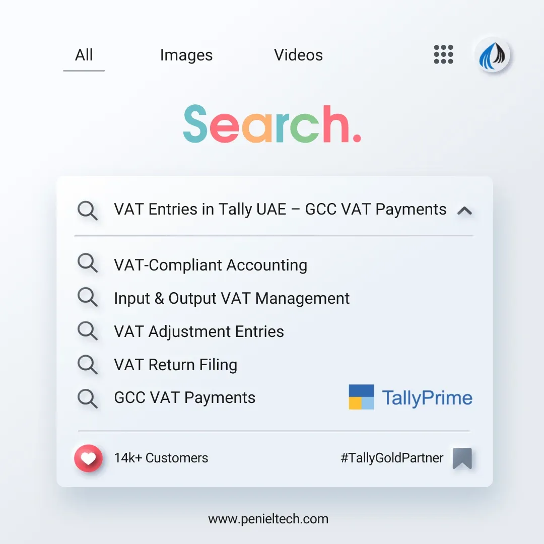 VAT Entries in Tally UAE – GCC VAT Payments - Penieltech