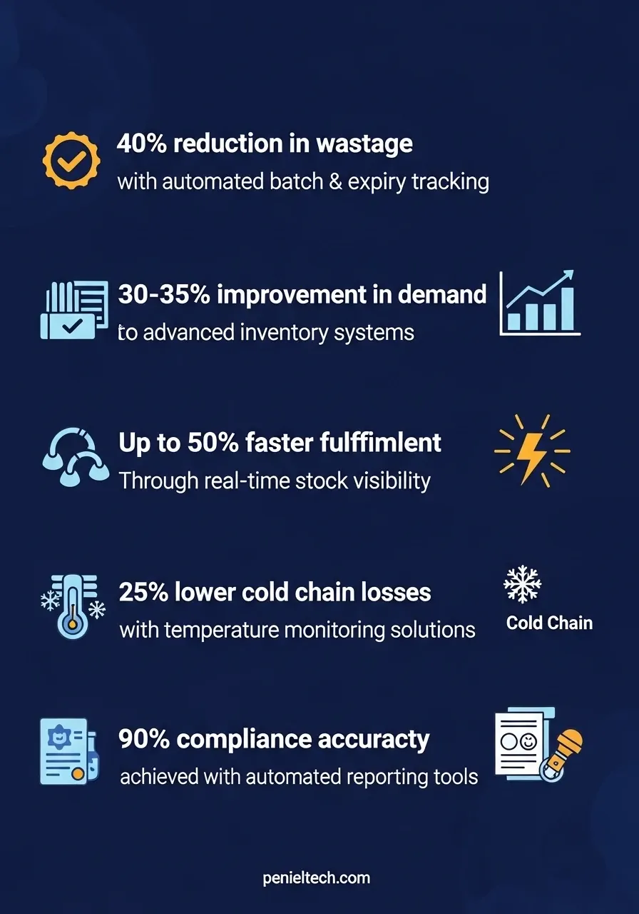 solution-focused stats you can use after addressing the problems in Inventory Challenges Faced by Pharma Companies